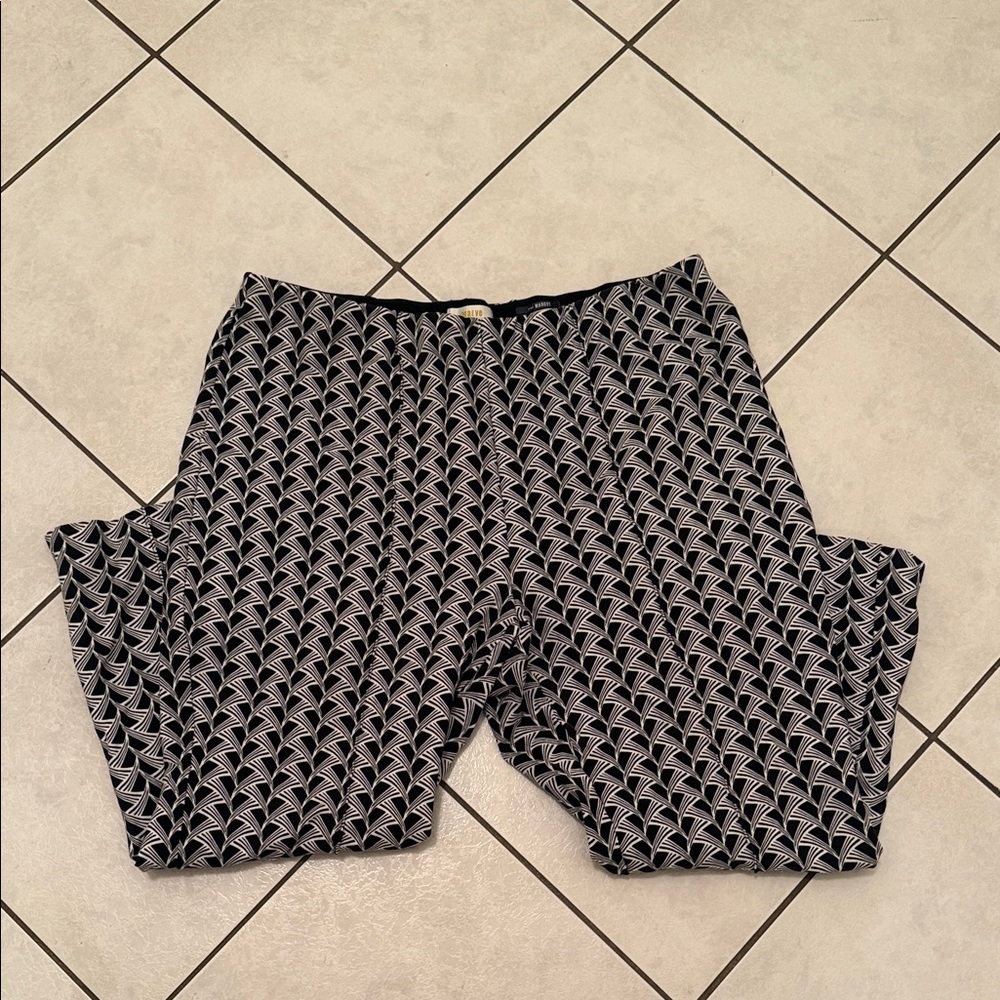 Anthropologie Black and White Patterned Pants